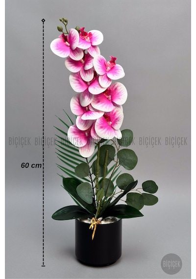 Yapay Phalaenopsi S Pembe Orki De 60 Cm Siyah