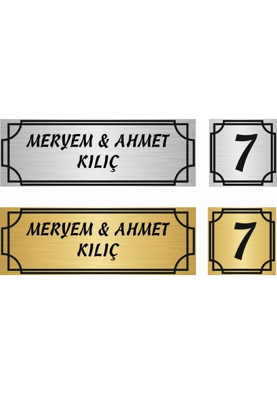 Kapı İsimliği Ve No  4x14 CM + 4x4 CM