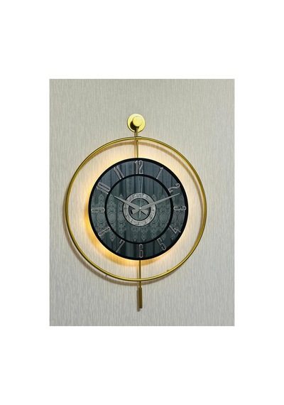 Pey Aksesuar Metal Camlı Duvar Saati 50 X 70 Cm Orta Boy Işıklı Gerçek Cam M51-gold-füme-siyah-gümüş M51-gold-füme-siyah-gümüş