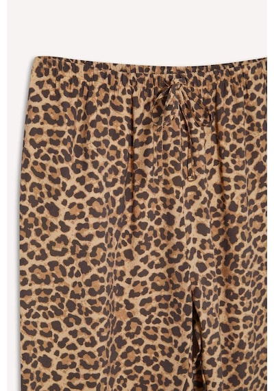 DeFacto Carrot Fit Leopar Desenli Modal Kumaş Pantolon Çift Cepli Yüksek Bel Düz Paça E6360AX25SPBN226