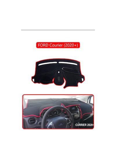 Ford Courier 2020 +torpido Koruma Halısı Kırmızı Kenar