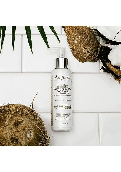 Moisture%100 Virgin Hindistan Cevizi Yağı Günlük Hidrasyon Yüz Sütü Temizleyici 4 Fl.oz