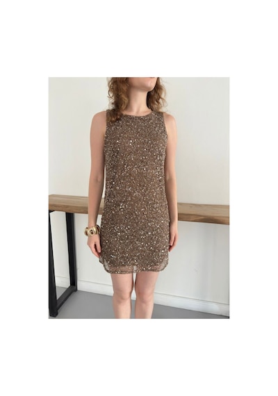 Verymoda Pullu Sıfır Kol Elbise D3120 Kahve