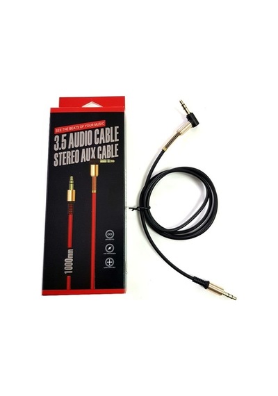 Electroon 3,5Mm Stereo Gold Jaklı Siyah Silikon Aux Kablo 1Metre