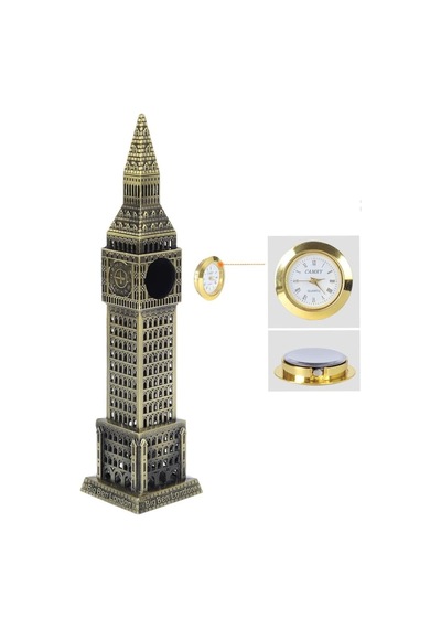 Vintage Metal İngiltere London Big Ben Saat Kulesi Antik Bronz 23 Cm