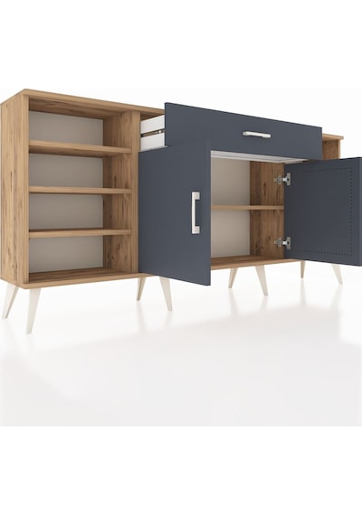 Arges Konsol 7 Raflı Tek Çekmeceli 2 Kapaklı 176x30x83 Çam-antrasit/antrasit Antrasit/antrasit Arges Konsol 7 Raflı Tek Çekmeceli 2 Kapaklı 176x30x83 Çam-antrasit/antrasit Antrasit/antrasit