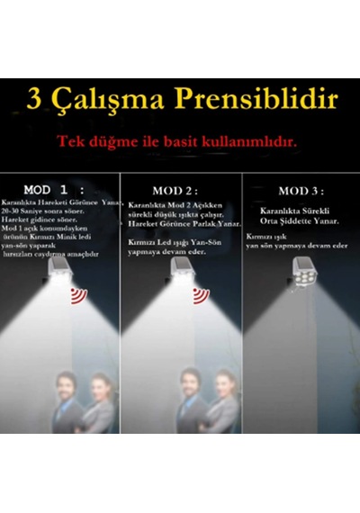 2178t 2 Kamera Görünümlü Güneş Enerjili Bahçe Aydınlatması Solar