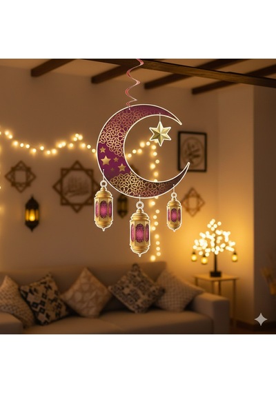 Dodomar Süs Sarkıt Ramazan Tavan Ayyıldız Kandi90x30bordo