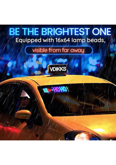Esnek Led Araç Burcu Bluetooth Uygulama Kontrolü Led Panel Led Matrix Piksel 16x32 Leds 7x17 Cm