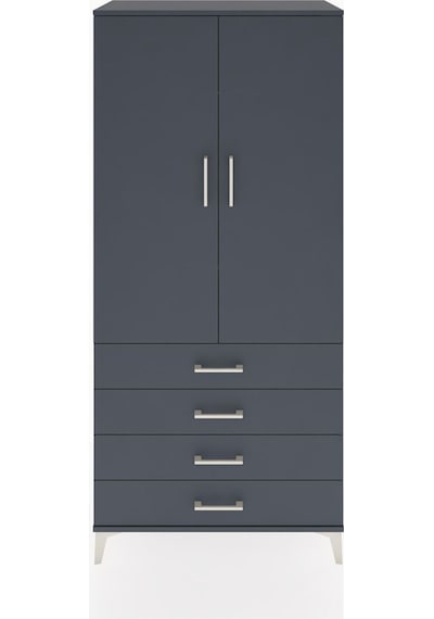 Hyperion Dolap 2 Raflı 4 Çekmeceli Tek Askılı 88x44x195 Antrasit-antrasit Antrasit
