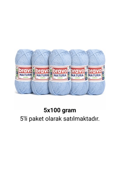 Natura Cotton Bebe Mavi 604 Pamuk İplik 100gr 200mt Örgü İpi Amigurumi İpi