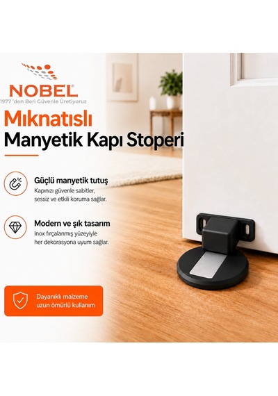 Manyetik Mıknatıslı Kapı Stoperi, Güçlü Mıknatıslı Vidalı 5 Adet Matsiyah