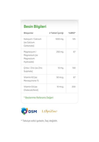 Calcium Magnesium Zinc Plus 100 Tablet Kalsiyum - Magnezyum - Çinko