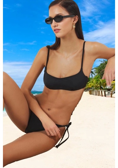 Ersefa Tasarım Bikini Takımı Klora Dayanıklı Su Sporları İçin Şık Detayl Siyah