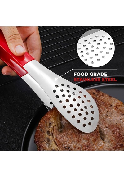 Paslanmaz Çelik Silikon Saplı Mutfak Maşası Yemek Maşası Barbekü Izgara Et Balık Maşası 1 Adet