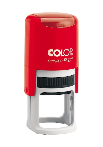 Colop R24 Yuvarlak Kırmızı Kasa Siyah Keçe - 24 MM