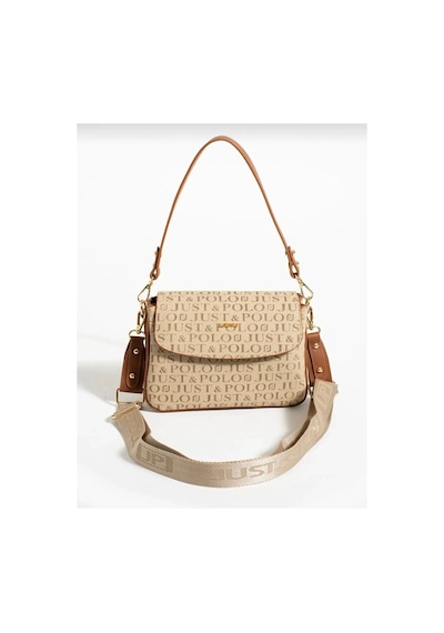 Just Polo Kum Taba 2 Bölmeli Omuz Çantası Monogram 2197mh Kum - Taba 83672192