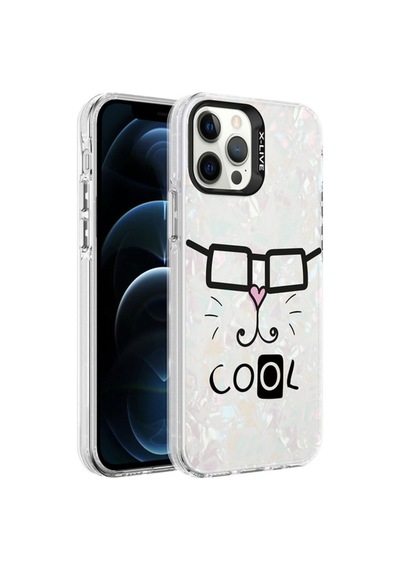 Apple Uyumlu iPhone 12 Pro Kılıf Mermer Desenli Zore Marbello Kapak Beyaz