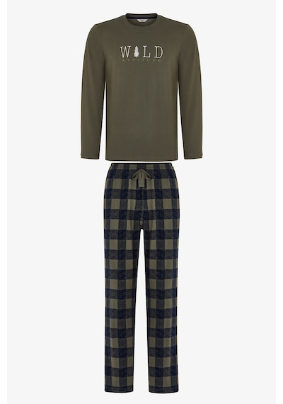 Penti Erkek Wild Attitude Ekoseli Pantolon Uzun Kollu Pijama Takımı Çok Renkli