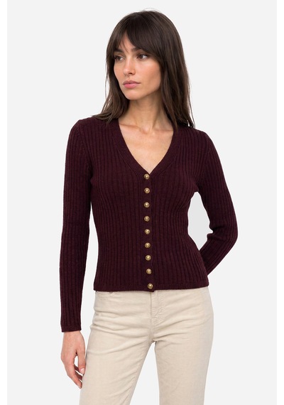 Mudo Kadın Kadın Bordo Fitted V Yaka Hırka 1271706