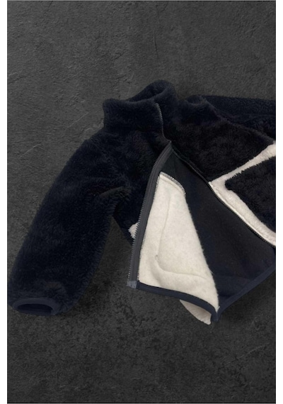 Spor Kız Çocuk Peluş Cepli Fermuarlı Welsoft Kışlık Mont-186 Siyah