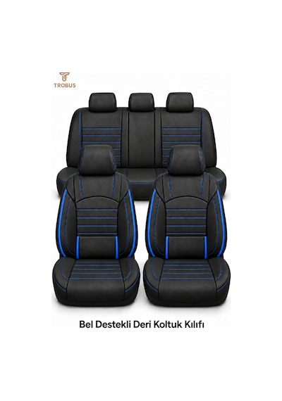 Hyundai I10 2020 Sonrası Uyumlu Sarp Serisi Kumaş Oto Koltuk Kılıfı Mavi