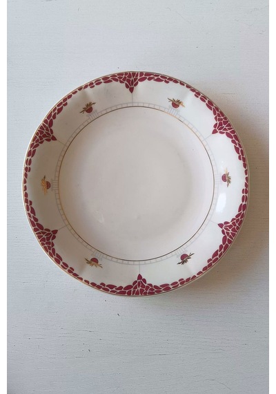 Fine Bone China İngiliz Porselen Pasta Tabağı Kiremit 19 Cm