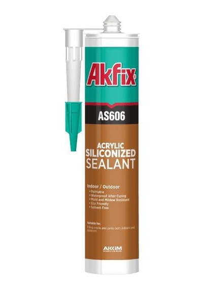 Akfix As606 Silikonize Mastik - Gri - 500 Gr