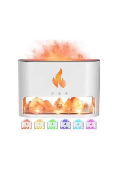 3d Alev Görünümlü Hava Nemlendirici Usb 250ml Himalaya Tuzlu Aroma Yayıcı Led Işıklı Hava Makinesi