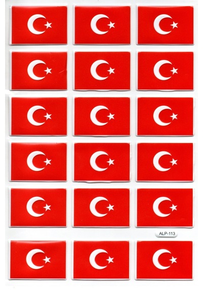 Sticker Kabartmalı A4 Boyutunda Stiker Defter Planlayıcı Etiket Lim113 Türk Bayrağı