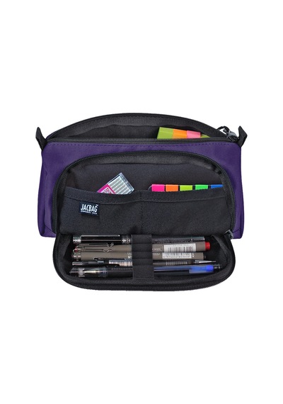 Jacbag Prime Xl-lastik Ayraçlı İki Bölmeli Kalem Kutusu Prime Xl-mor renkli