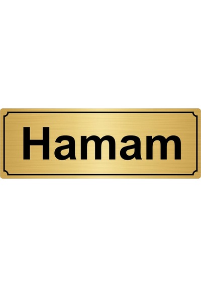 Hamam Yönlendirme Levhası 7Cmx20Cm Altın Renk Metal