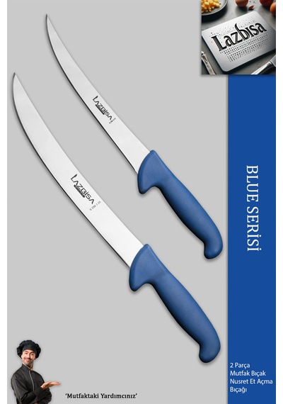 Blue Serisi Mutfak Bıçak Seti Et Balık Tavuk Açma Bıçağı 2 Li Set