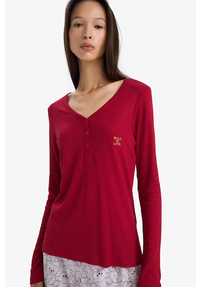 Defacto Regular Fit V Yaka Uzun Kollu Fitilli Kaşkorse Pijama Üstü-fall İn Love F3722ax25wnbr196 Bordo-br196 Defacto Regular Fit V Yaka Uzun Kollu Fitilli Kaşkorse Pijama Üstü-fall İn Love F3722ax25wnbr196 Bordo-br196
