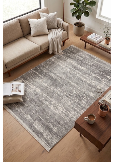 Merinos Vista %100 Akrilik Gri Kesme Halı Yolluk Antre Koridor Salon Halısı 76587-98