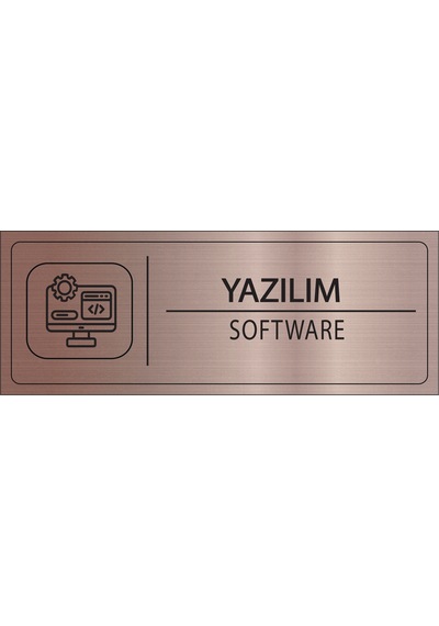 Mayeka Yazılım İsimlik Bronz Metal Kapı İsimliği Levhası Yönlendirme Tabelası