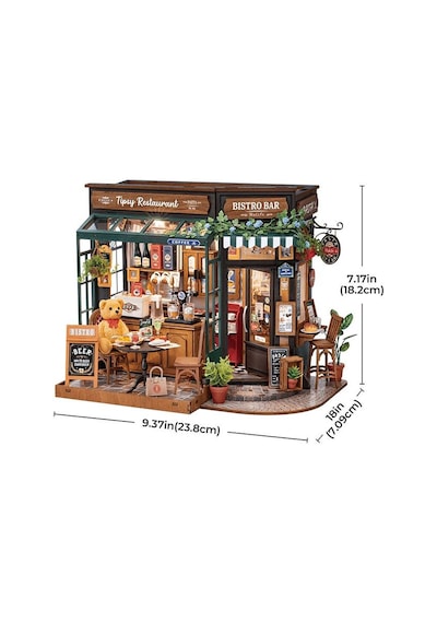 Rolife Dg167 İçkili Restoran Tipsy Restaurant Dıy Minyatür Maket Model Seti Mini Dollhouse 3d Model Kit Detaylı Dekoratif Hobi Seti 3d Puzzle Tiny House