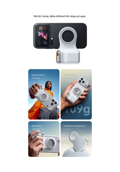 Magsafe Uyumlu Manyetik Telefon Tutucu Bluetooth Deklanşörlü Fotoğraf Video Çekim Aparatı