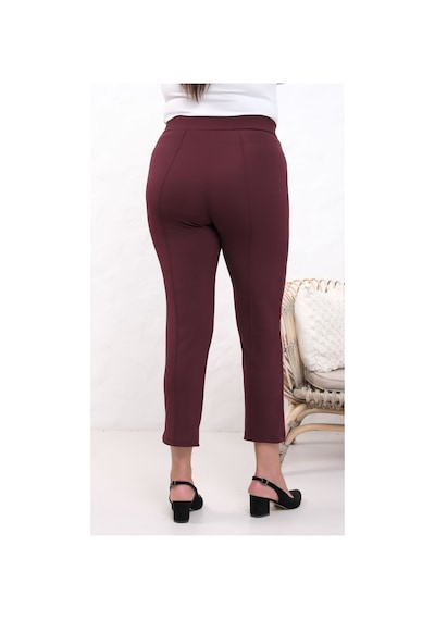 Paw Garage Likralı Bordo Büyük Beden Dar Paça Pantolon, 4 Mevsim, Vücudu Toplayan Pantolon
