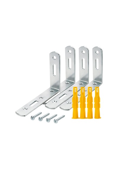 Deprem Sabitleme Aparatı, Metal Mobilya Duvar Sabitleyici, Dolap Devrilme Önleyici, 20x70x120 Mm, 4 Adet, Vida Ve Dübel Dahil Gümüş / Krom