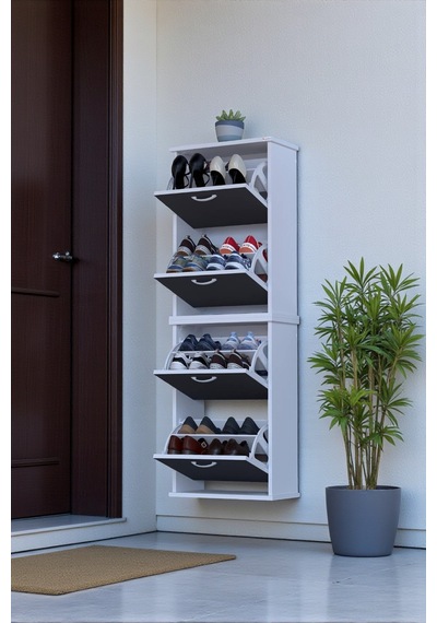 Eliusta Slim 4 Düşer Kapaklı 52 Cm Antrasit Asma Ayakkabılık Kapı Önü/antre 52x156x26 Cm Ayakkabılık Antrasit Eliusta Slim 4 Düşer Kapaklı 52 Cm Antrasit Asma Ayakkabılık Kapı Önü/antre 52x156x26 Cm Ayakkabılık Antrasit