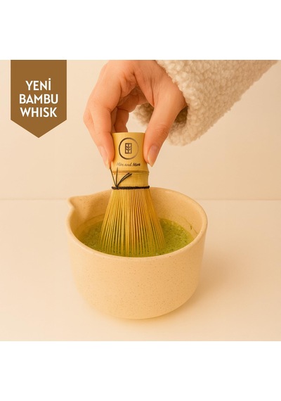 Matcha Whisk El Yapımı Özel Bambu Köpürtücü çok renkli
