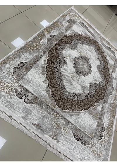 Padişah Halı Santo 31882 081 Serisi Akrilik Salon Oturma Yatak Odası Halısı Gri - Kahve