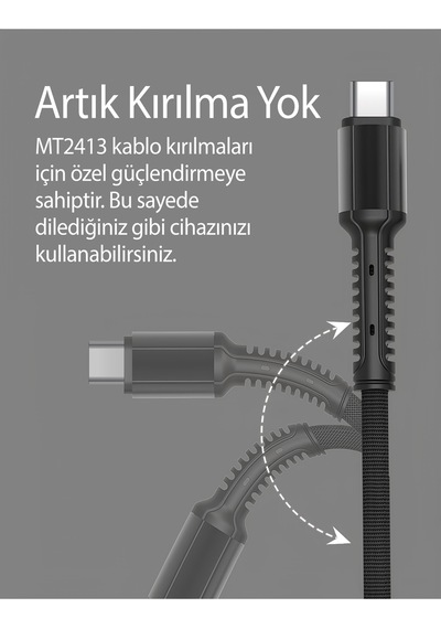 3.4 A Ultra Hızlı Micro To Usb Güçlendirilmiş Hasır Örgü Ultra Şarj Ve Data Kablosu Mt2413