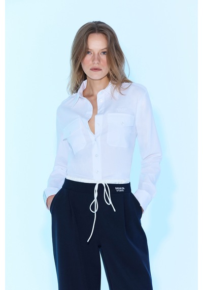 Sagaza Studio Ss6029 Slim Fit Gömlek Ekru
