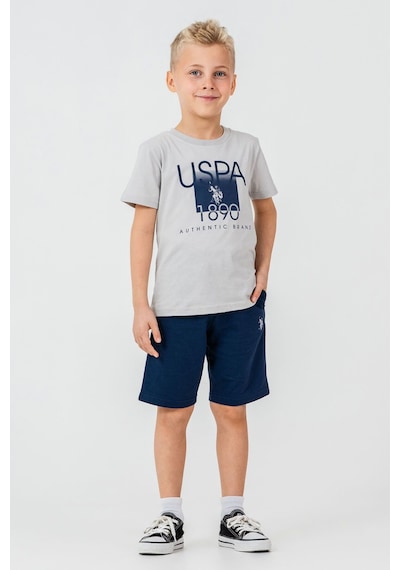 U.S. Polo Assn. Erkek Çocuk Gri Bermuda Takım Us2419-c-v3 Gri