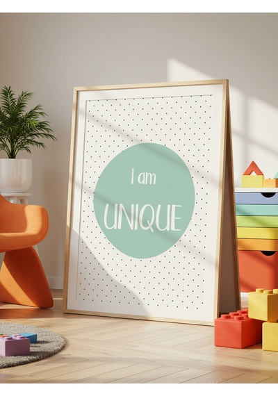 I Am Unique Dijital Baskı Poster Yeşil Çerçevesiz