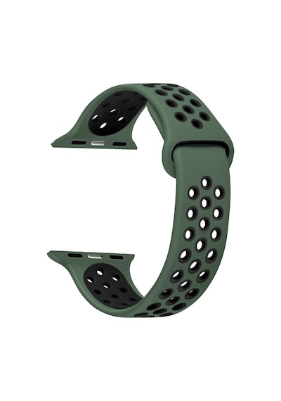 Microsonic Apple Uyumlu  Watch 6 40Mm Sport Band Kordon Yeşil Siyah