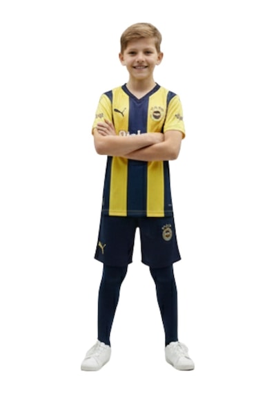 Fenerium Fenerbahçe Lisanslı Çocuk Forma Şort Seti Lacivert - Sarı