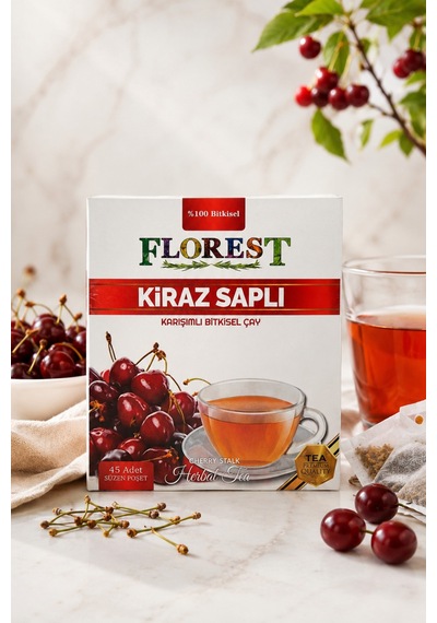 Kiraz Saplı Karışımlı Bitkisel Çay 45'li Süzen Poşet Rezene Lavanta Papatya İçerikli - 890409072